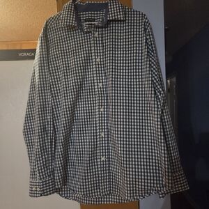 George Navy and White Checkered Button Down Shirt